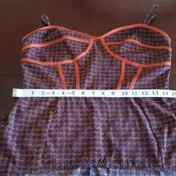 Navy and Copper Spaghetti Strap tank/blouse - Picture 7 of 11